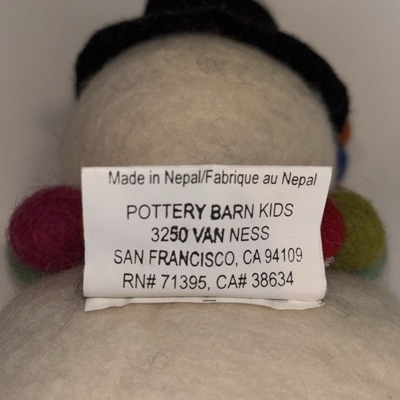 Pottery Barn 100% Wool Snowman Tree Topper Decoration. - Picture 8 of 13